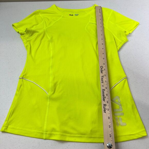 Fila Sport Womens Neon Yellow Running T-Shirt M - Picture 10 of 11